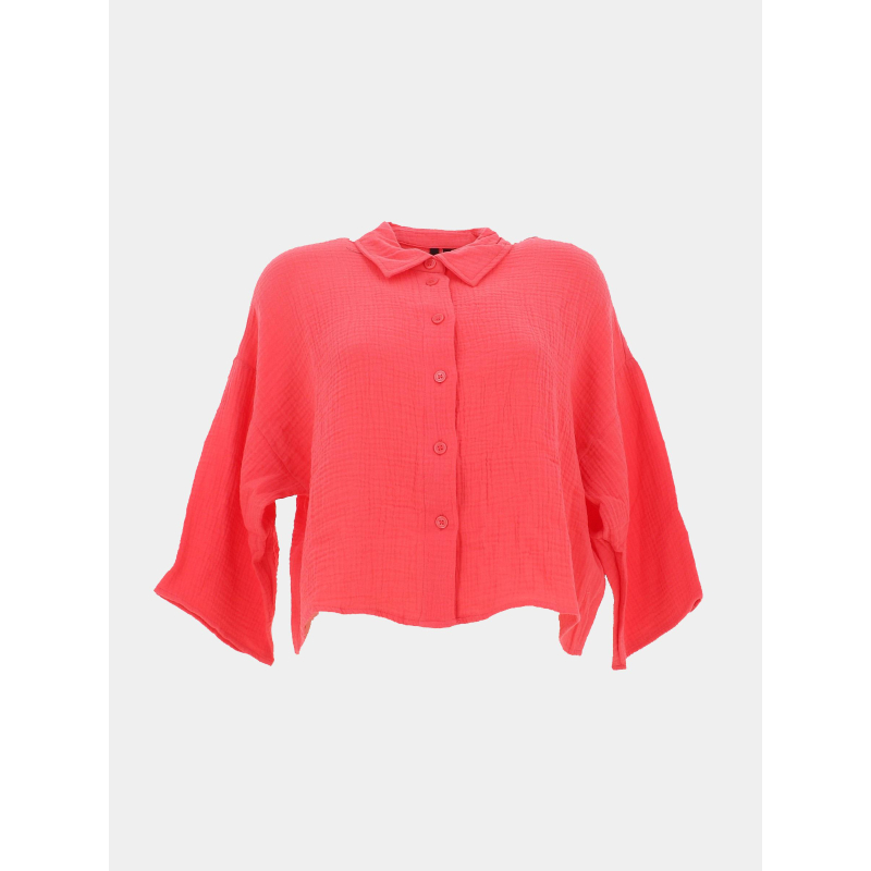 Chemisier crop gaz de coton natali rose femme - Vero Moda