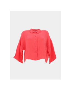 Chemisier crop gaz de coton natali rose femme - Vero Moda