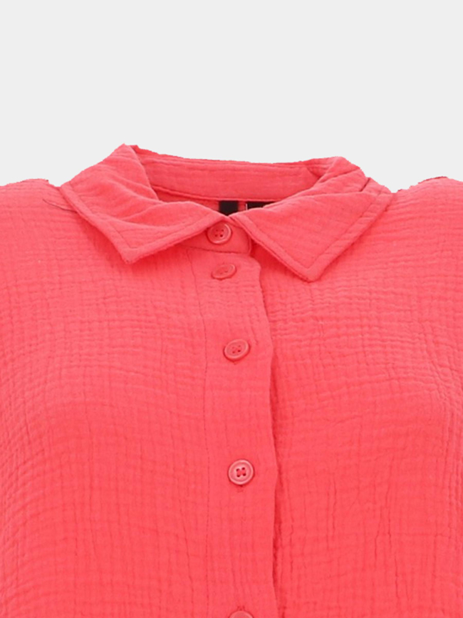 Chemisier crop gaz de coton natali rose femme - Vero Moda