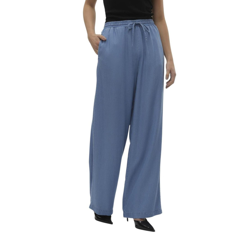 Pantalon fluide effet denim bree bleu femme - Vero Moda