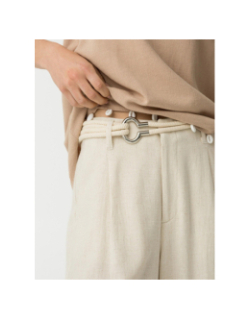 Pantalon en lin joana 5 beige femme - Tiffosi