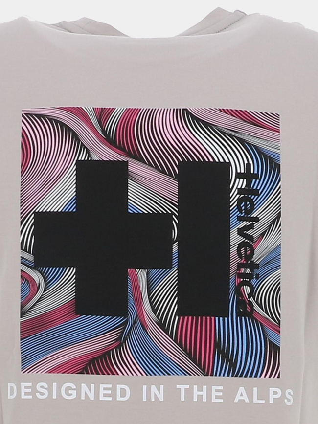 T-shirt uni logo limon gris clair homme - Helvetica