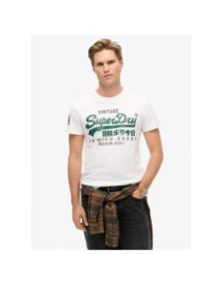 T-shirt vintage logo optic blanc homme - Superdry