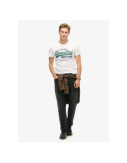 T-shirt vintage logo optic blanc homme - Superdry