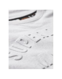 T-shirt logo embossé worwear chiné gris homme - Superdry