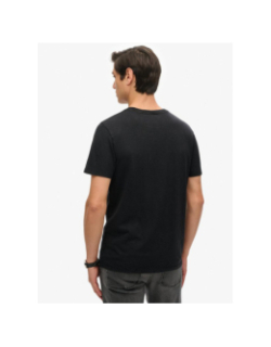 T-shirt crew slub chiné noir homme - Superdry