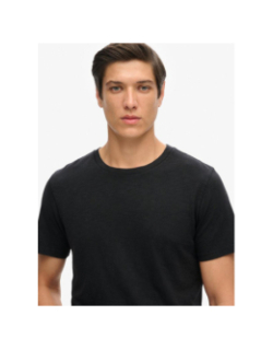 T-shirt crew slub chiné noir homme - Superdry