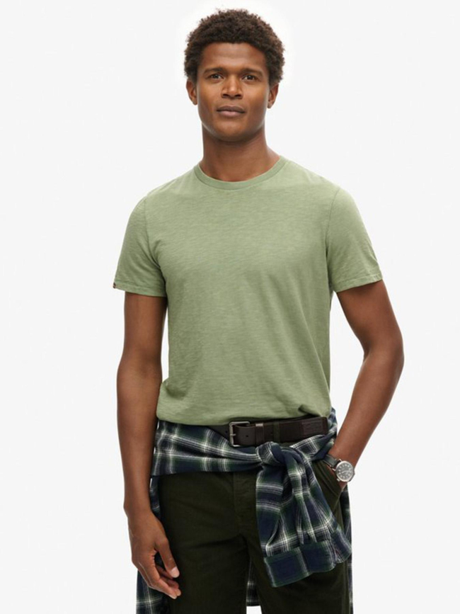 T-shirt crew slub sea spray kaki homme - Superdry