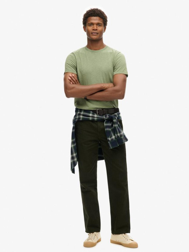 T-shirt crew slub sea spray kaki homme - Superdry