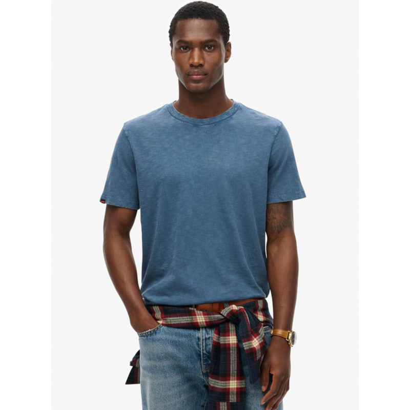 T-shirt crew slub dry slate bleu homme - Superdry