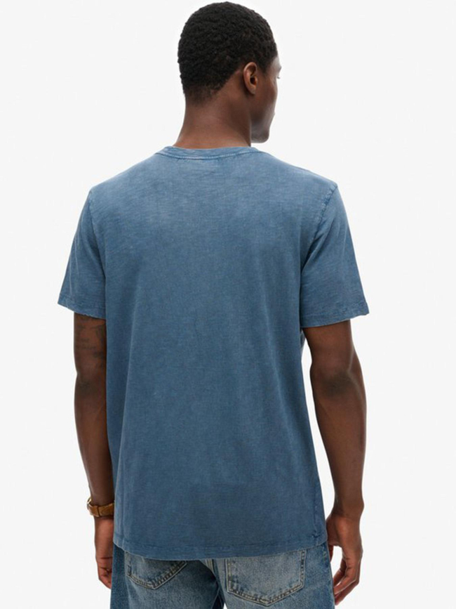 T-shirt crew slub dry slate bleu homme - Superdry