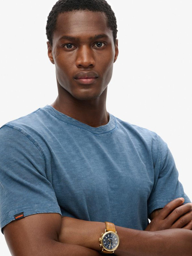 T-shirt crew slub dry slate bleu homme - Superdry