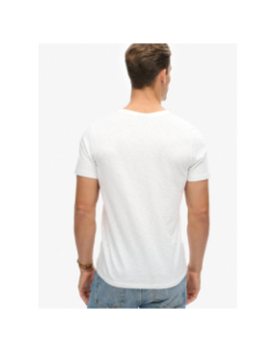 T-shirt col v optic blanc homme - Superdry
