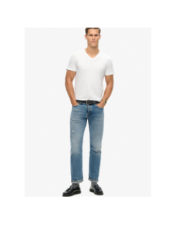 T-shirt col v optic blanc homme - Superdry