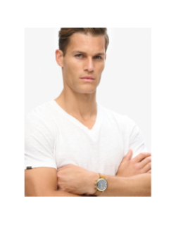 T-shirt col v optic blanc homme - Superdry