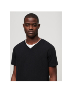 T-shirt col v délavé noir homme - Superdry