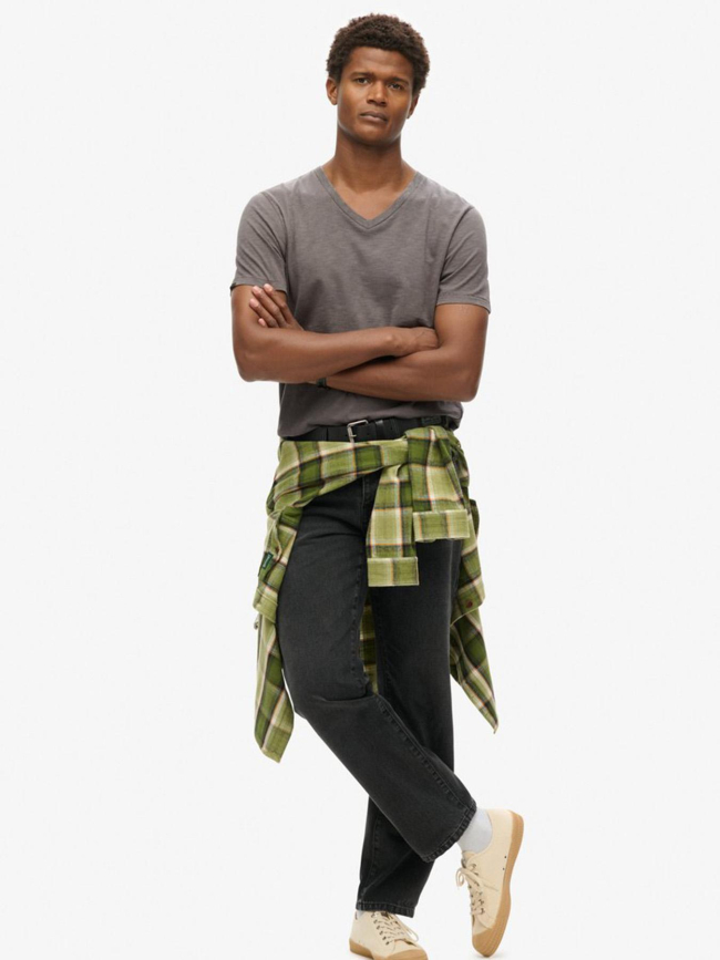 T-shirt col v gris homme - Superdry