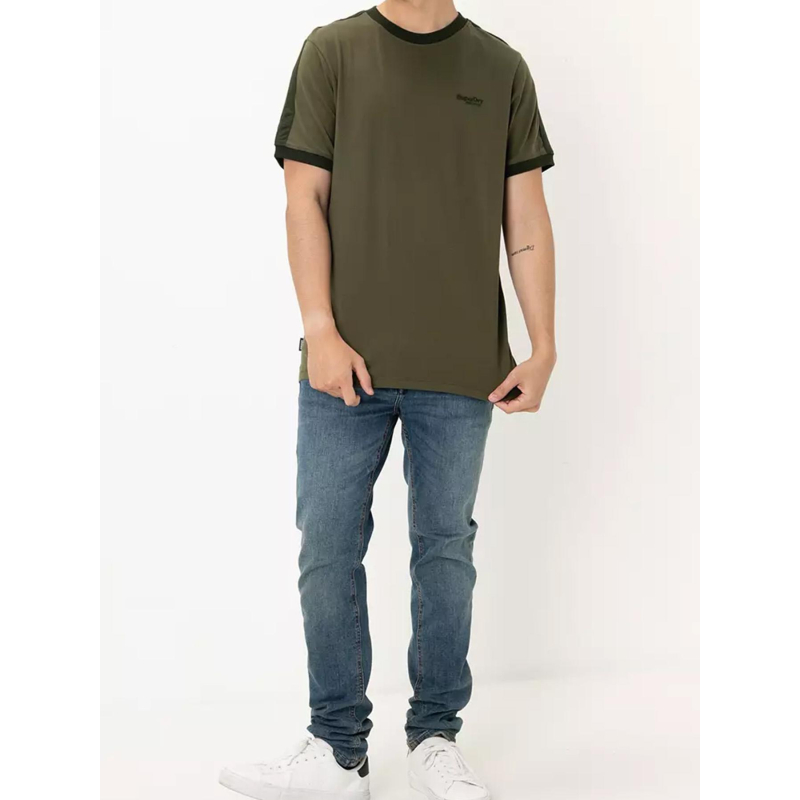T-shirt logo retro vert homme - Superdry