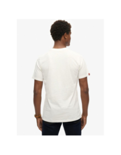 T-shirt logo embossé archive blanc homme - Superdry