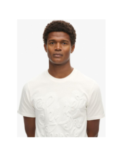 T-shirt logo embossé archive blanc homme - Superdry