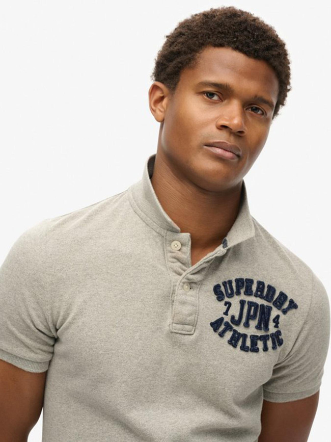 Polo vintage athletic gris homme - Superdry
