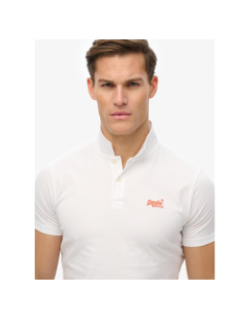 Polo essential logo neon blanc homme - Superdry