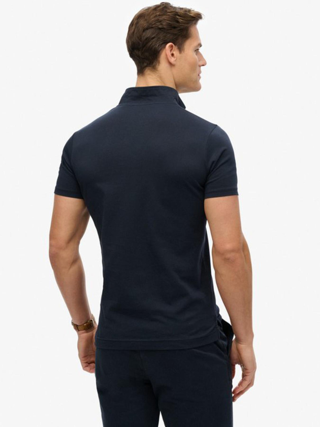 Polo essential logo neon bleu marine homme - Superdry