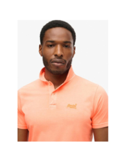 Polo essential logo neon fluo orange homme - Superdry