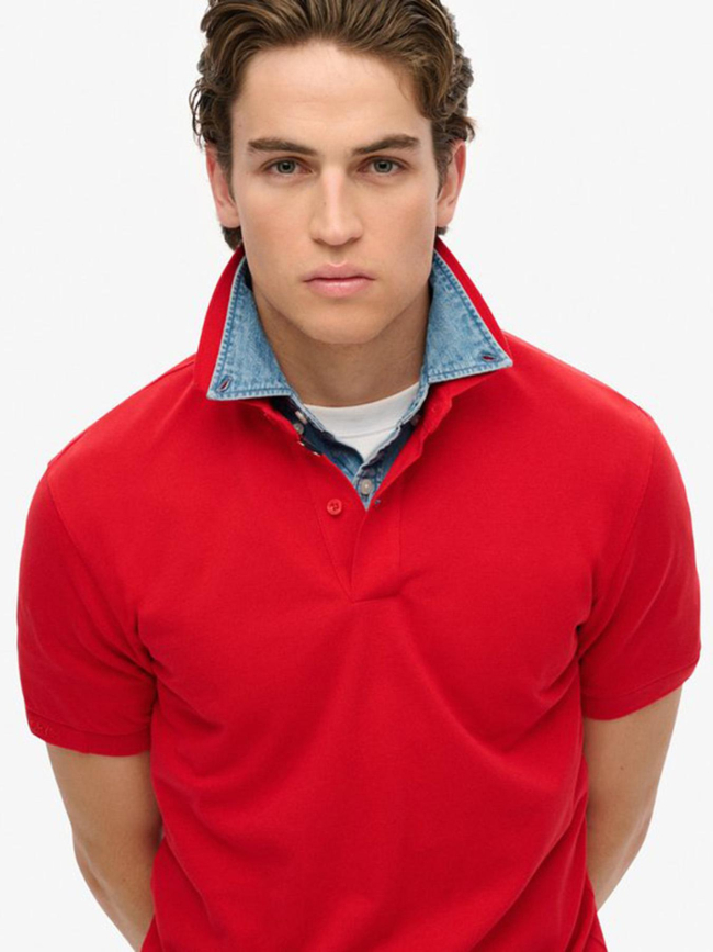 Polo city piqué rouge homme - Superdry