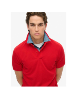 Polo city piqué rouge homme - Superdry
