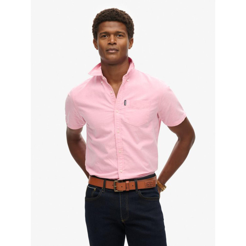 Chemise manches courtes oxford rose homme - Superdry