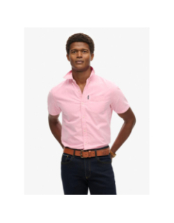 Chemise manches courtes oxford rose homme - Superdry