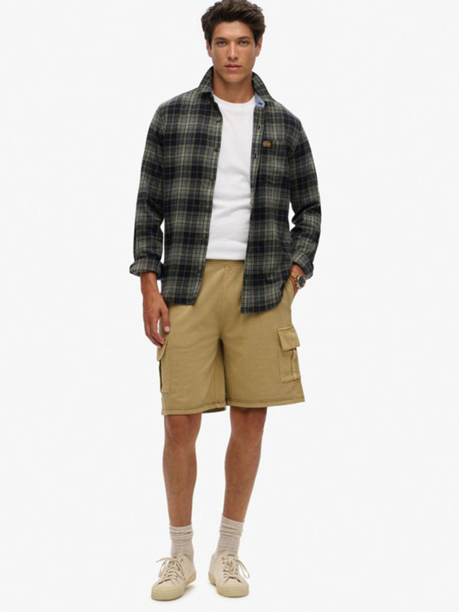 Short jogging cargo contrast stitch beige homme - Superdry