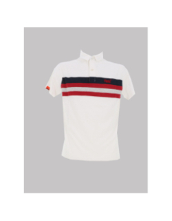 Polo léger stripe blanc homme - Superdry