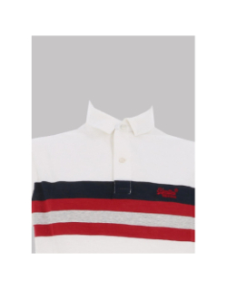 Polo léger stripe blanc homme - Superdry