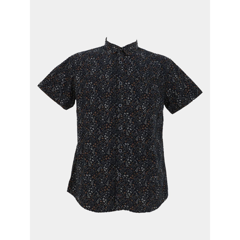 Chemise à micro imprimé feuillage bleu marine homme - Rms 26