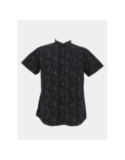 Chemise à micro imprimé feuillage bleu marine homme - Rms 26