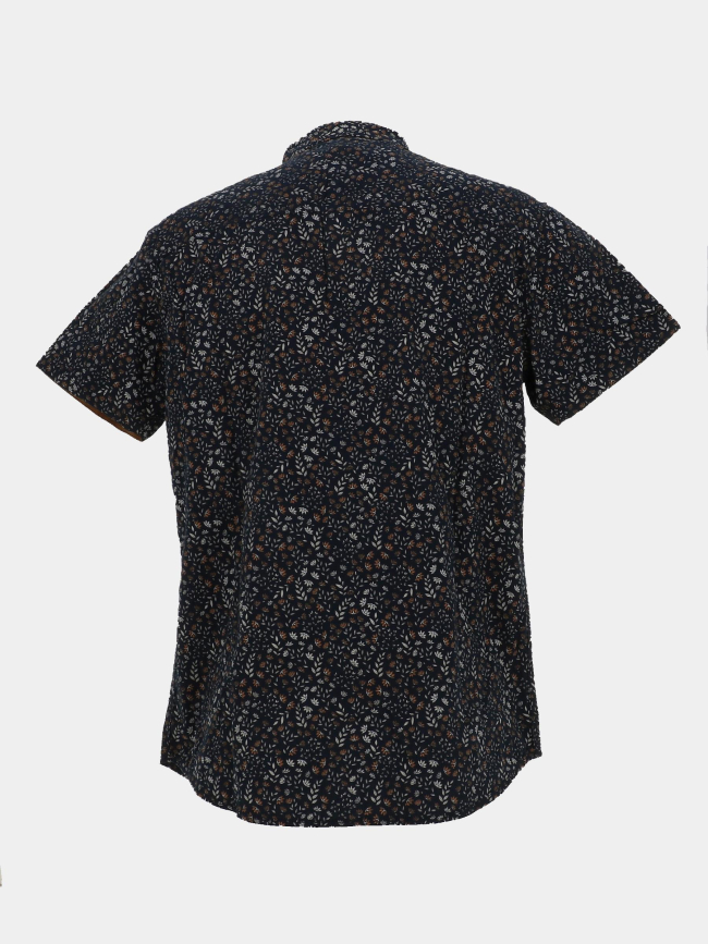 Chemise à micro imprimé feuillage bleu marine homme - Rms 26