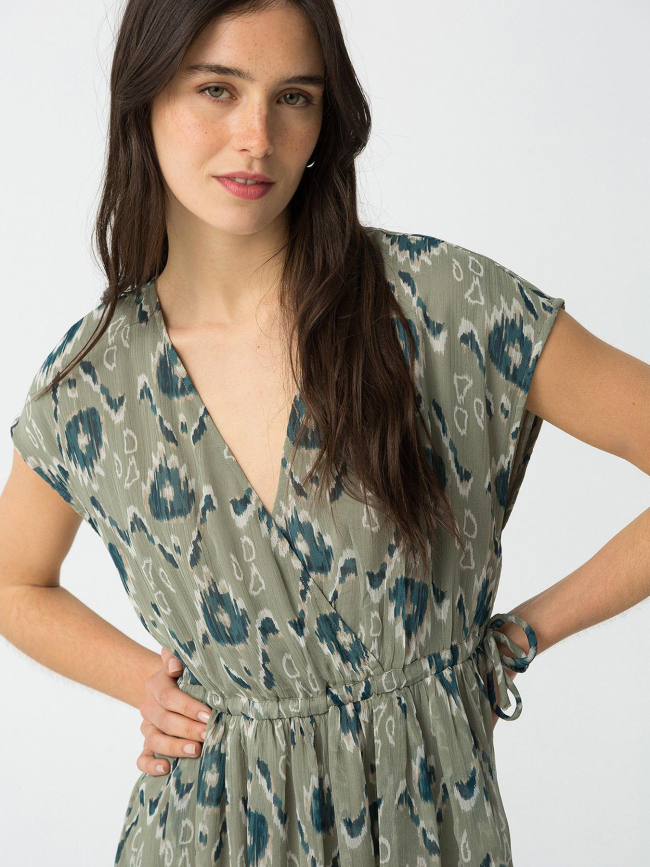 Robe courte imprimée toly vert femme - Tiffosi