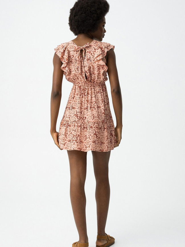 Robe courte imprimée carme rose femme - Tiffosi