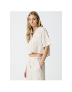 Chemise crop panache beige femme - Tiffosi