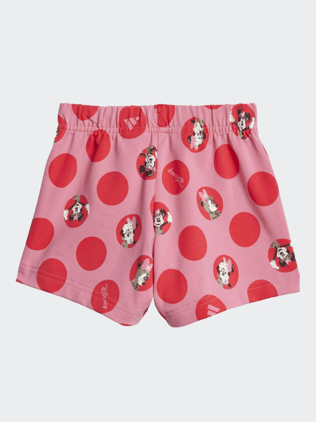 Ensemble t-shirt et short minnie rose et blanc fille - Adidas