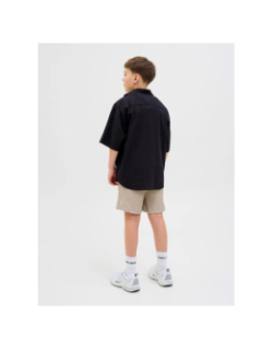 Chemise en lin paros oversized noir garçon - Jack & Jones
