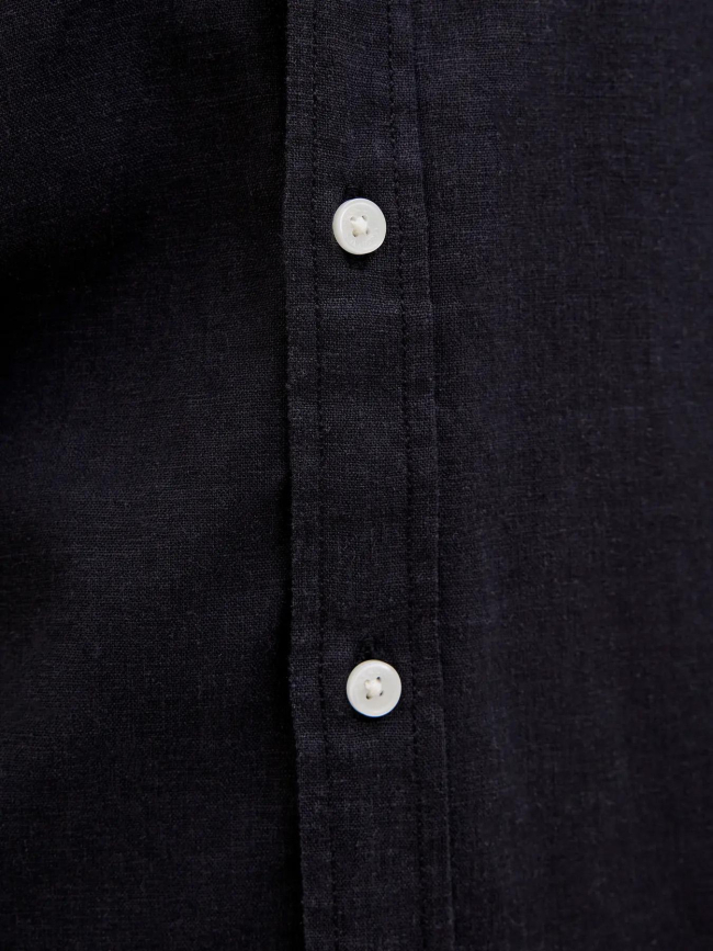 Chemise en lin paros oversized noir garçon - Jack & Jones