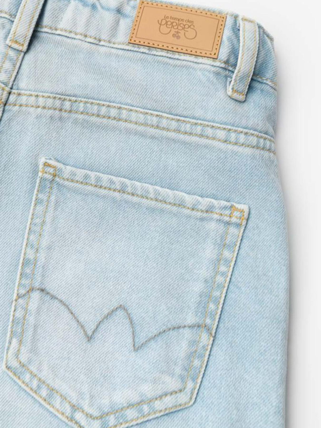 Short en jean loua bleu ciel fille - Le Temps Des Cerises