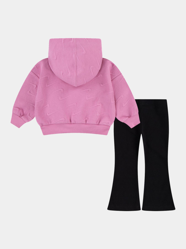 Ensemble sweat et legging new impression rose noir bébé - Nike