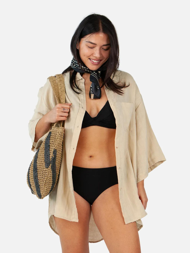 Sac shopping en paille djalu marron femme - Barts