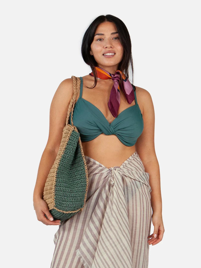 Sac shoping en paille maleen marron femme - Barts