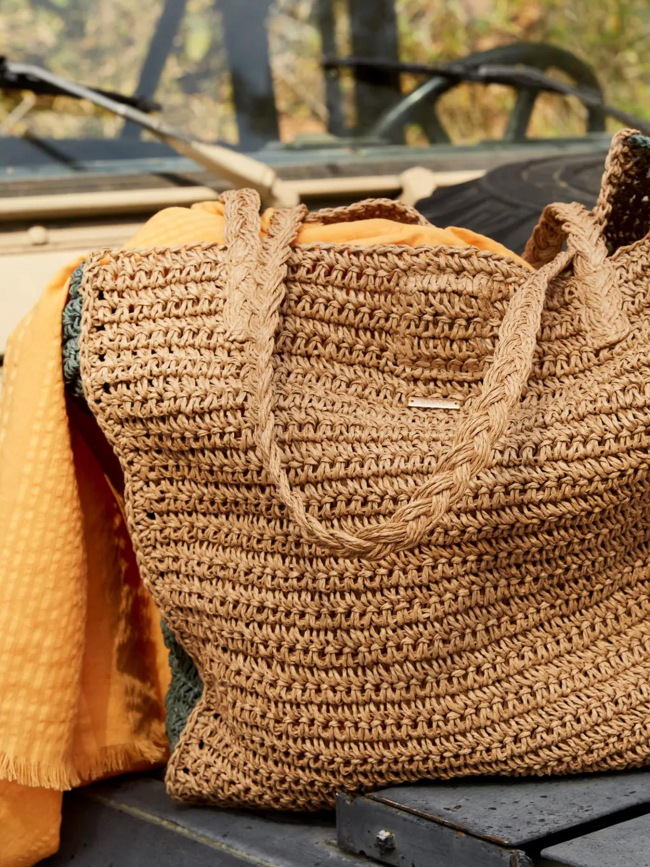 Sac shoping en paille maleen marron femme - Barts