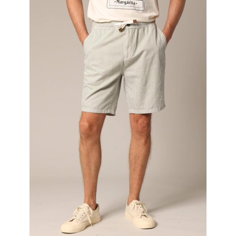 Short rayé alonso kaki homme - Deeluxe